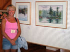 Debbie Homewood at watercolour exhibition
