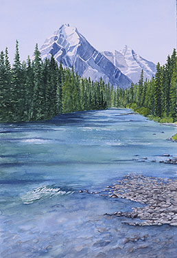 bow river, alberta rocky mountains