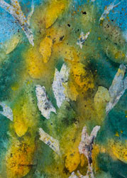 Watercolor painting Birch Tree in the fall