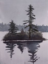 Watercolor painting Stonehenge Rainbow