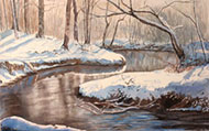 watercolour Don River in Winter