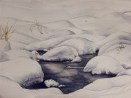 watercolour snow pool